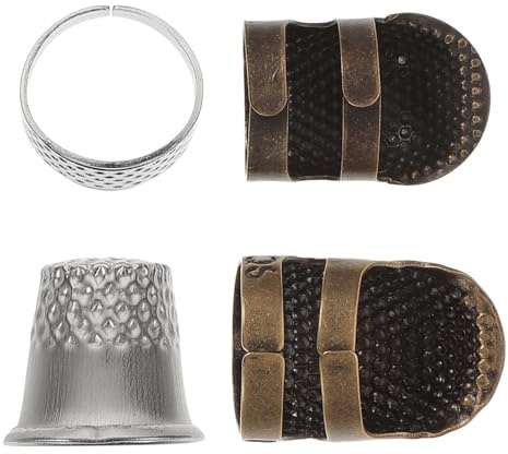 STOBAZA Set di Ditali in Rame Vintage per Cucito e Ricamo, Protezione per Dita Resistente e Confortevole, per Lavori Manuali e Artigianato Creativo