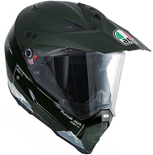 AGV Motorradhelm AX-8 Dual Evo E05 Multi, Wild Frontier Military Grün/Weiß, Größe XS
