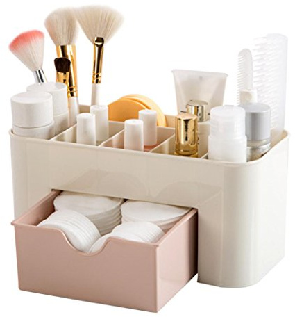 erthome Einsparung Space Schublade Typ Make-up Kit Desktop Kosmetik Organizer Aufbewahrungs Box (221010.3 cm, Rosa)
