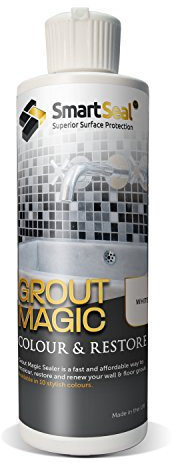 Smartseal Grout Magic – White, 237ml – Professional Reviver & Colour Restorer – Long-Lasting Sealer Superior to Grout Pens & Paint – 15-Year Durability
