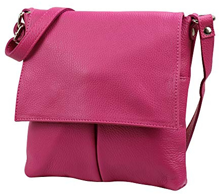 SH Leder Echtleder Umhängetasche Schultertasche Crossover aus Gernarbt Rindleder 26x25cm Kim G182