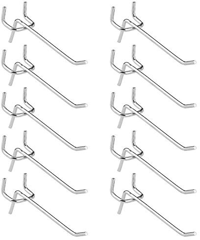Werkzeugwand Haken Rundlochung Lochwandhaken Metallhaken Lochwandhaken Pegboard Haken Sortiment Peg Board Anhänge Haken Brett Lamellen Für Supermarktregale, Baumärkte, Werkzeugräume-50Stücke