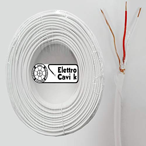 ® ELETTRO CAVI K - CAVO ALLARME SCHERMATO 2x0,22 MM² ANTIFURTO VIDEOSORVEGLIANZA TELECAMERE 2 POLI 2x0.22 BIPOLARE PROFESSIONALE IN RAME 100 METRI