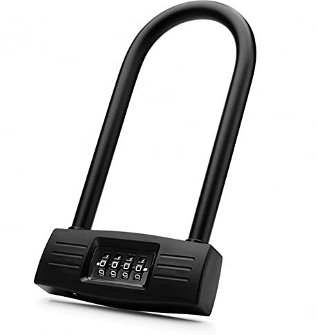 RONGJJ Cycling Chain Locks, Kleines Und Sehr Leichtes Bügelschloss Sicheres Fahrradschloss Mit Halterung Motorräder Zahlenschloss Kombi-Torschloss Für Diebstahlsicherung, Black