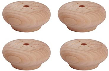 zcru004 Wood Furniture Feet Furniture Legs Table Legs Solid Wood Replacement Drum Shape Furniture Legs for Sofa Bed Cabinet Chair Couch Feet Wood Color 4 Pieces (20mm)