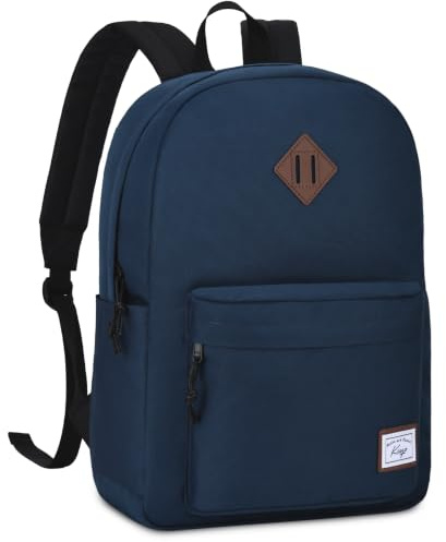 Kasgo 17.3L Lightweight School Backpack for Teens & Tween Boys Girls | Fits 15.6 Laptop, A4 Folder, Water-Resistant 900D Polyester, Machine Washable, 6-Section, SBS Zippers, Ages 8+, for Travel