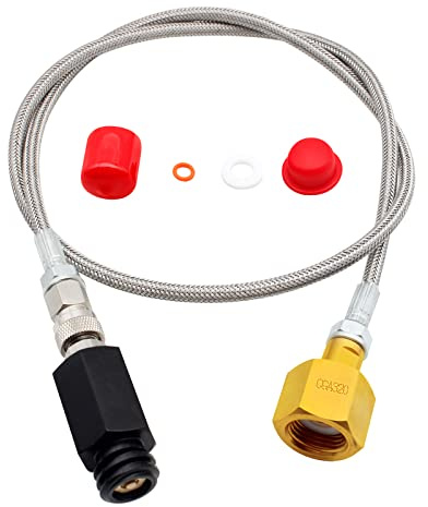 Co2 Tank for Soda Machine Adapter, CGA320 Co2 Tank Cylinder Adapter for TR21-4 G1/2 Soda Water Machine with 36 inch Stainless Steel Hose, Soda Maker Parts & Accessories