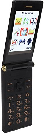 Clamshell-Mobiltelefon, 2G Dual SIM Senior Flip Mobiltelefon, 2,8-tums HD-skärm, 32 MB RAM 32 MB ROM, One Touch Dial, Big Button & Clear Sound, 5900mAh Long Standby