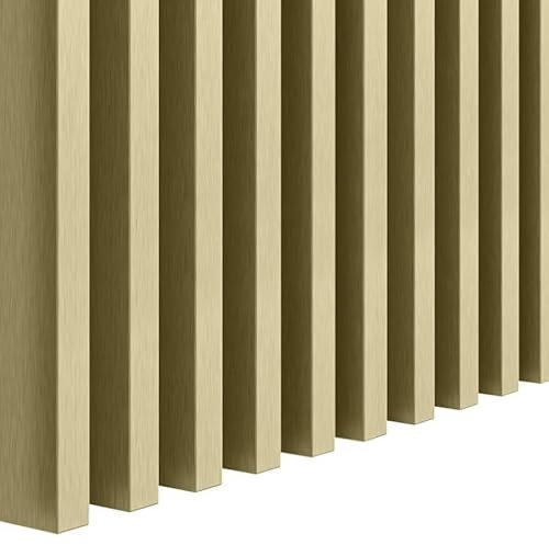 KLEMP MINI Lamellenwand aus MDF 16x30 mm, vertikale oder horizontale Decken- oder Wandverkleidung, Holzpaneele für Wand und Decke, für Flur, Schlaf- oder Wohnzimmer 31er-set Glanzgold