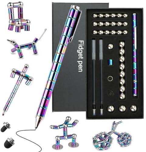Magnetischer Kugelschreiber, Lustig Multifunktions Magnetstift, Fidget Toys Fidget Pen Magnet Stift Coole Stifte Coole Gadgets, Stressabbau Druckkugelschreiber Geschenk für Junge Männer Frauen Kinder