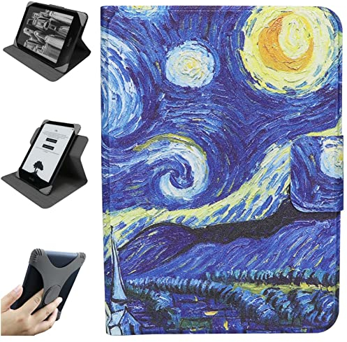 Funda Universal Desmontable para 6'' New Kindle 2024/2022, Kobo Nia/Clara 2E / Clara HD, Ligero Cubierta de protección Múltiples ángulos de visión - Pintura