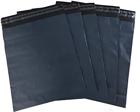 100 Stück Folienversandbeutel Versandbeutel Versandtasche 17x30cm, schwarz mit selbstklebend, Extra Dick