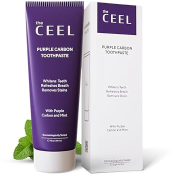 The Ceel Zahnpasta weisse Zähne 75 g - Purple Carbon Whitening Toothpaste mit Aktivkohle und Minze für weiße Zähne Zahncreme Whitening