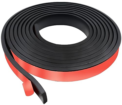 Rubber Strips, Self-Adhesive, Neoprene Rubber Mat, Rubber Plate, Solid Rubber Profile for Seals, DIY, Flooring Protection, Anti-Vibration, Non-Slip (20 mm (W) x 10 mm (D) x 3 m (L))