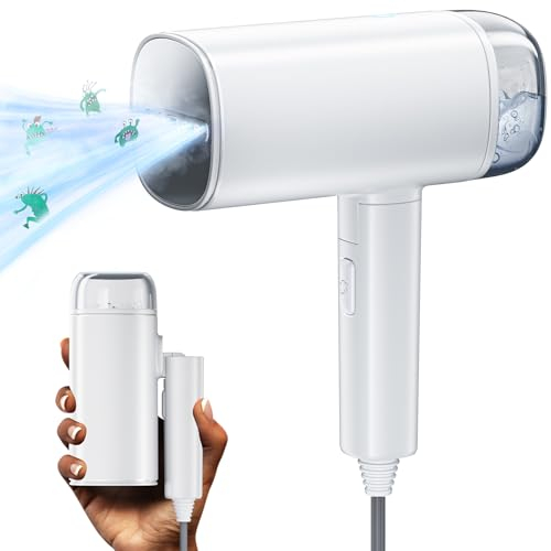 Centrales vapeur Travel Iron Steam Mini Mioduro Defroisseur Vapeur, défroisseur à vapeur horizontal et vertical 2 en 1, fer à vapeur portable, cuiseur à vapeur 2000 W pour la maison et les voyages