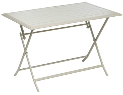 Hespéride - Table de Jardin Pliante Rectangulaire Azua Argile - 4 Places - Aluminium Traité Epoxy Antirouille