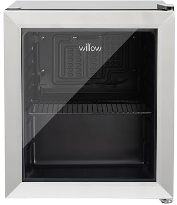 Willow WBC48SS 48L Table Top Beverage Cooler with Triple Glazed Glass Door, Adjustable Thermostat, 2 Years Warranty – Stainless Steel