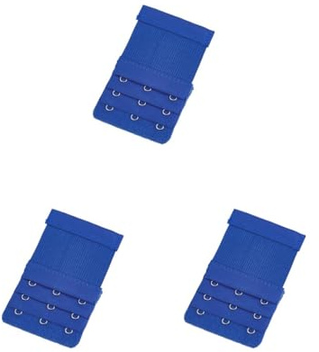 Paowsietiviity 3 set Extension Strap Bra Extenders Breathable 3 Rows 3 Hooks Brassiere Lengthened Band Lingerie Gadgets Intimates royal blue