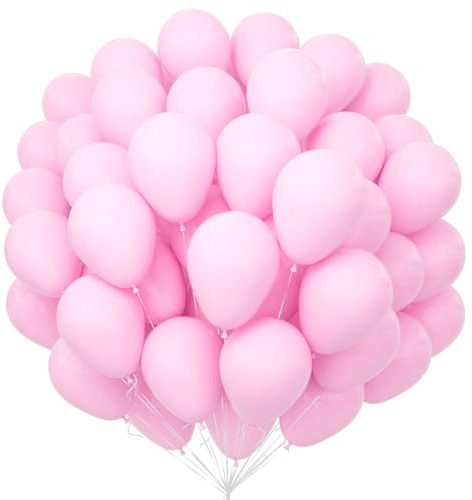 Unisun Rosa Luftballons 100Pcs, 12 Zoll Pastell Macaron Baby Rosa Latex Ballons Pack für Rosa Thema Ballon Bogen Kit Geburtstag Hochzeit Baby Shower Karneval Veranstaltungen Party Dekorationen