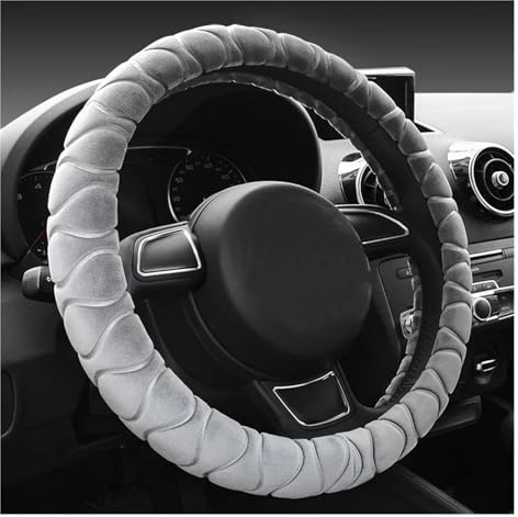 Lenkradbezug Auto Kurze Samt-Lenkradgriffabdeckung für Herbst und Winter, Plüsch, weich, warm, rutschfest, Universalmodelle, Lenkradabdeckung (38 cm) Auto Lenkradhülle