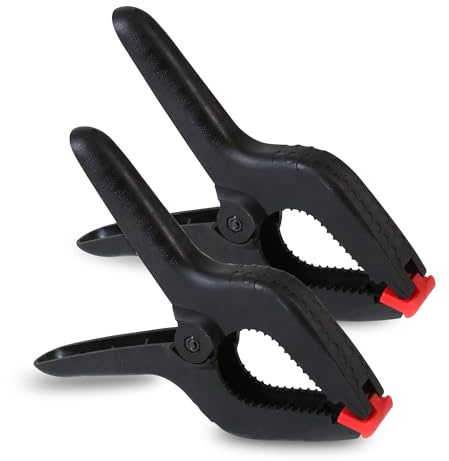 G4GADGET Pack of 2X - 4 Inch Nylon Spring Clamps - Extra Strength Heavy Duty Clamps for Woodworking, Artwork, Photo Backgrounds, Crafting, and Home Improvement