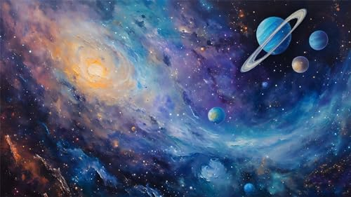 Diamond Painting Universum Diamant Painting Bilder Planet Diamond Painting Erwachsene Full Diamond Painting Zubehör DIY Diamant Kunst Malerei Stickerei Set Kreuzstich Bilder Home Wand Dekor 120x70cm