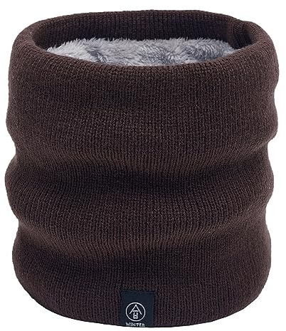 Anevous Winter Halsschlauch Herren, Halswärmer Halstuch, Gesichtsschal Männer Damen, Fleece Schal Schlauchtuch Warm Dick Loopschal Winddichte Scarf für Outdoor, Ski, Fahrrad Motorrad,Braun