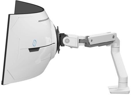 Ergotron HX VHD Premium Heavy Duty Gaming Monitor Arm, Tischhalterung - für 1000R Curved Ultrawide Monitore bis 57 Zoll, 13 bis 17 kg, VESA 75x75mm oder 100x100mm - VHD Pivot, Weiß - 45-693-216