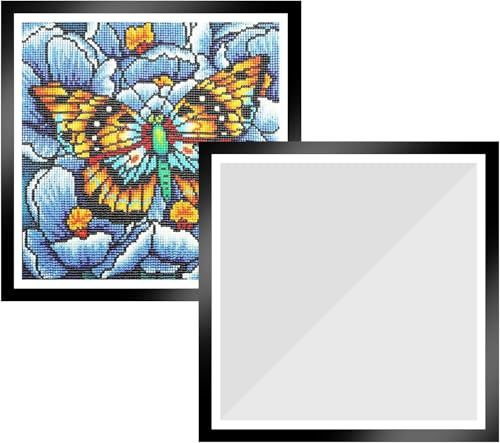 Ruikcoll 2 Stück Diamond Painting Rahmen, 30 x 30 cm Diamant Painting Bilderrahmen, Schwarz Magnetischer Rahmen, für Wanddekoration zu Hause