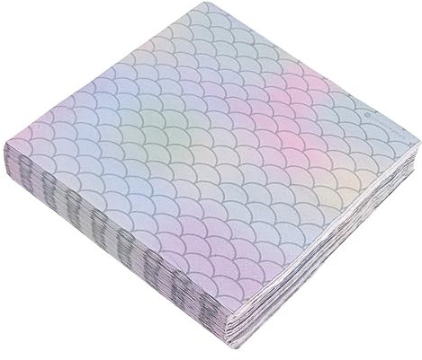 Ipetboom 50blätter Servietten Mit Meerjungfrauenmotiv Partytaschentücher Einweg-papiertaschentücher Tischdekorationszubehör Für Feiern Bankette Geschäfte