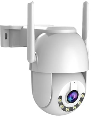 KKENZA Caméra IP WiFi 2K 3MP, caméra de Surveillance extérieure Filaire, Zoom numérique x5, Suivi Automatique, Couleur Nocturne(EU Plug,3MP Add 64G)