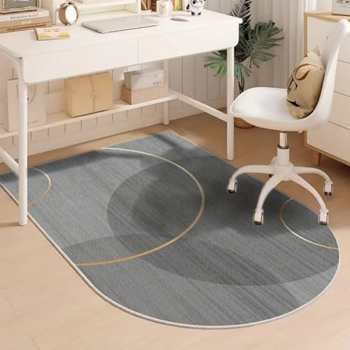 Odot Alfombra para Silla de Escritorio - Alfombrilla Protectora para Suelos Alfombra Silla Ruedas Antideslizante Gaming Tapete de Protección para Parqué y Suelos Duros (Círculos Grises,100x150cm)
