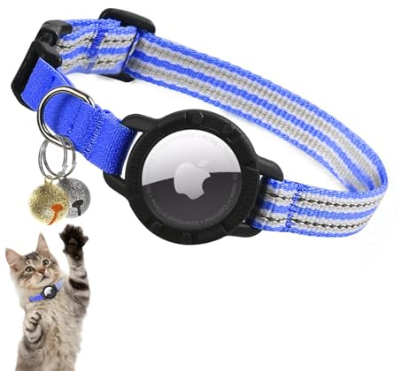Airtag Katzenhalsband, Reflektierend Katzenhalsbänder mit Air Tag Hülle
