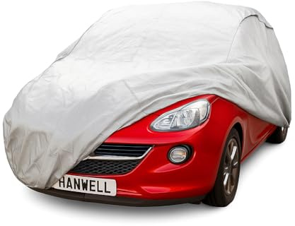 Hanwell Car Cover for Hatchback Size S 3 | Heavy Duty Outdoor Waterproof, UV Protection, Snowproof, Breathable | Fits Small Hatchbacks