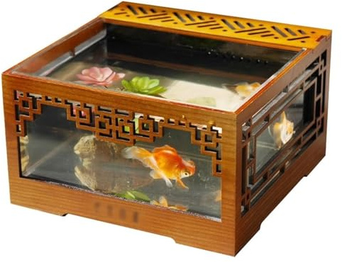 CSYQPDMBDL Kugelaquarium, Goldfischglas, Abnehmbarer Desktop-Tank Indoor-Ornamenta Aquarien