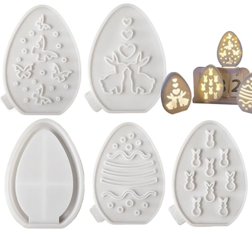 Easter Egg Mold - 145g, Silicone Egg Mold,Seamless Unmolding | Flexible Casting Mould, Projection Design Easter Bunny Baking Mould, Eaѕter Plaster Moulds for Fondant, Chocolate