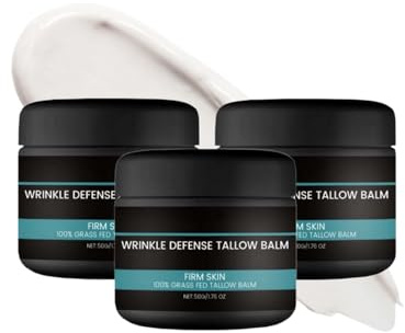 Wrinkle Defense Tallow Balm für Männer mit Bio-Rindertalg & Vitamin E - Anti-Falten Balm für Straffere Haut, Nährende Gesichtspflege bei Trockenheit, Leichte Textur für Tägliche Hautroutine (3)