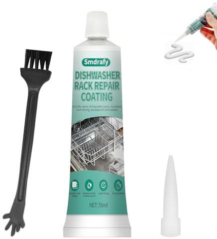 50ml Spülmaschinenkorb Rost Reparatur, Geschirrkorb Reparatur Set | Flüssiggummi,Wasserfest und rostfrei, verhindert Kratzer in der Spülmaschine, Spülmaschine Rostschreck