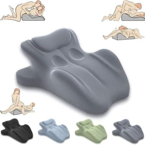 iuscacey 27°-Paarkissen – Keilförmiges Intimkissen aus Memory-Schaum für mehr Komfort und Nähe – Ergonomisches Sexkissen für Paare, Rücken- und Beinstütze,Grau