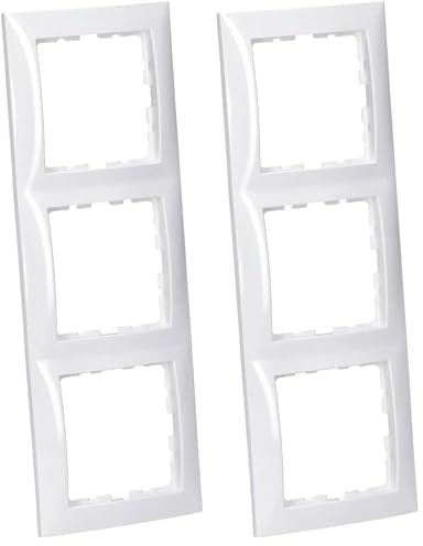 Berker S1 – Rahmen 3 Elemente Serie 1 Glanz Weiß Polar (Packung mit 2)
