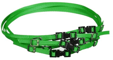 5 Pack RC Crawler Roof Rack Tie Down Straps with Buckles, 300mm, for 1/10 1/18 1/24 Scale Models Compatible with SCX24 TRX4M TRX4 TRX6 SCX10 (Green)