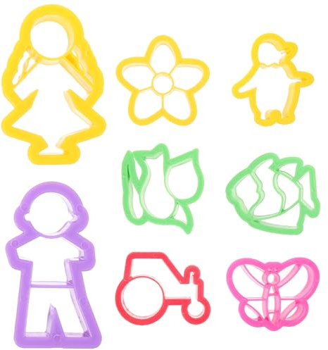 HEALSOPTHY Emporte-pièces pour Argile en Plastique 8 Pièces, Kit de Fabrication de Bijoux en Pâte Polymère, Découpeurs pour Création Boucles D’Oreilles DIY, Léger et Multifonctionnel
