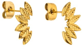Purelei Leaf Ohrringe – wasserfest | Ohrstecker mit Blätter-Design aus Edelstahl | 14K Vergoldung, Silber & 18K Rosévergoldung | Natürliche, elegante Ohrringe