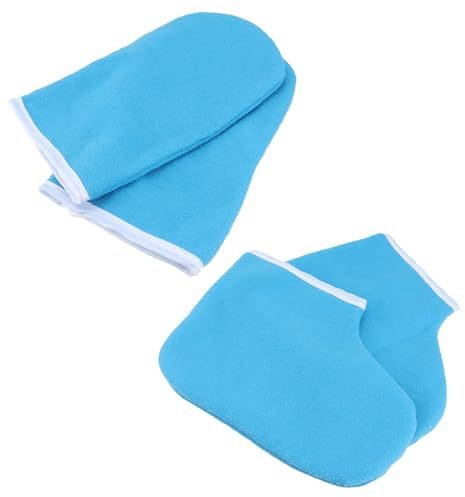 KICHOUSE Kit para Mantener la Cera Caliente para Terapia de Parafina Guantes y Cubrepiés de Algodón y Maximizar la Absorción de Humedad para Manos y Pies en Uso Profesional y Doméstico