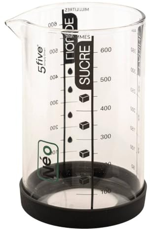 Five - Verre Doseur avec Base silicone antidérapante 0,6 l