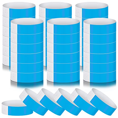 Tudomro 600 Packs Paper Wristbands for Events, Waterproof Arm Bands,Blue