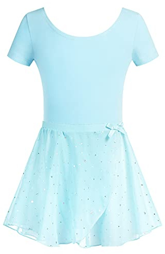 Arshiner Ropa de Ballet para Niñas Vestido de Ballet para Niños Cuerpo de Baile Leotardo de Ballet con Purpurina Ropa de Ballet Traje de Ballet con Falda Tutú Turquesa 10-11 Años