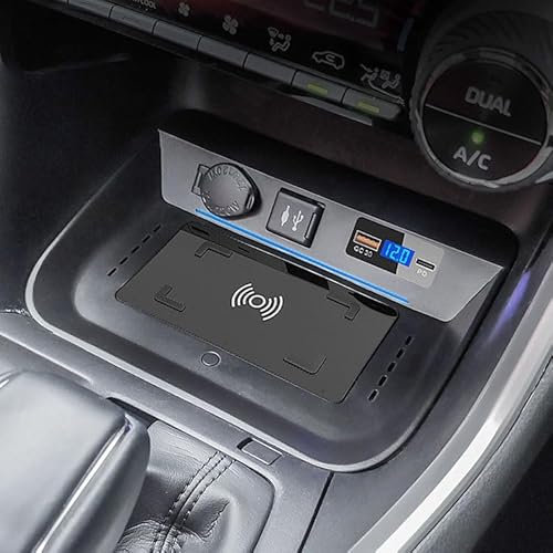 Pad di ricarica del telefono senza fili del pannello del caricatore dell'automobile QI del supporto del caricatore dell'automobile 15W per Toyota RAV4/RAV-4 LHD 2019-2021 (Single coil)