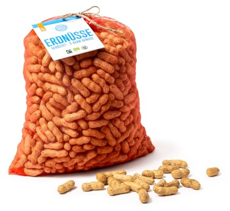 PAKKA - Bio Fairtrade geröstete Erdnüsse mit bis zu 4 Kernen in Schale 1,7kg, direkt von Kleinbauern aus Samarkand in Usbekistan, vegan, Familienpackung, Value-Pack 1700g (1er Pack)