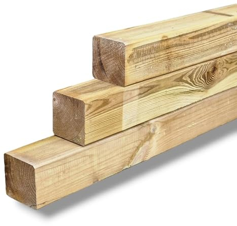 MyTimber® Imprägnierte Zaunpfosten | Echtholz Kantholz 90x90 mm| | Bauholz | Holzbalken | Vierkantholz |Holzposten (Länge: 180cm)